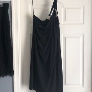 Michael Kors one shoulder, black dress